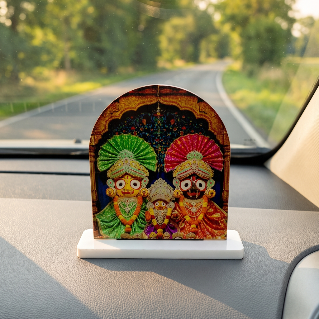 Jagannath Trinity Arch Standee – Devotional Table Frame