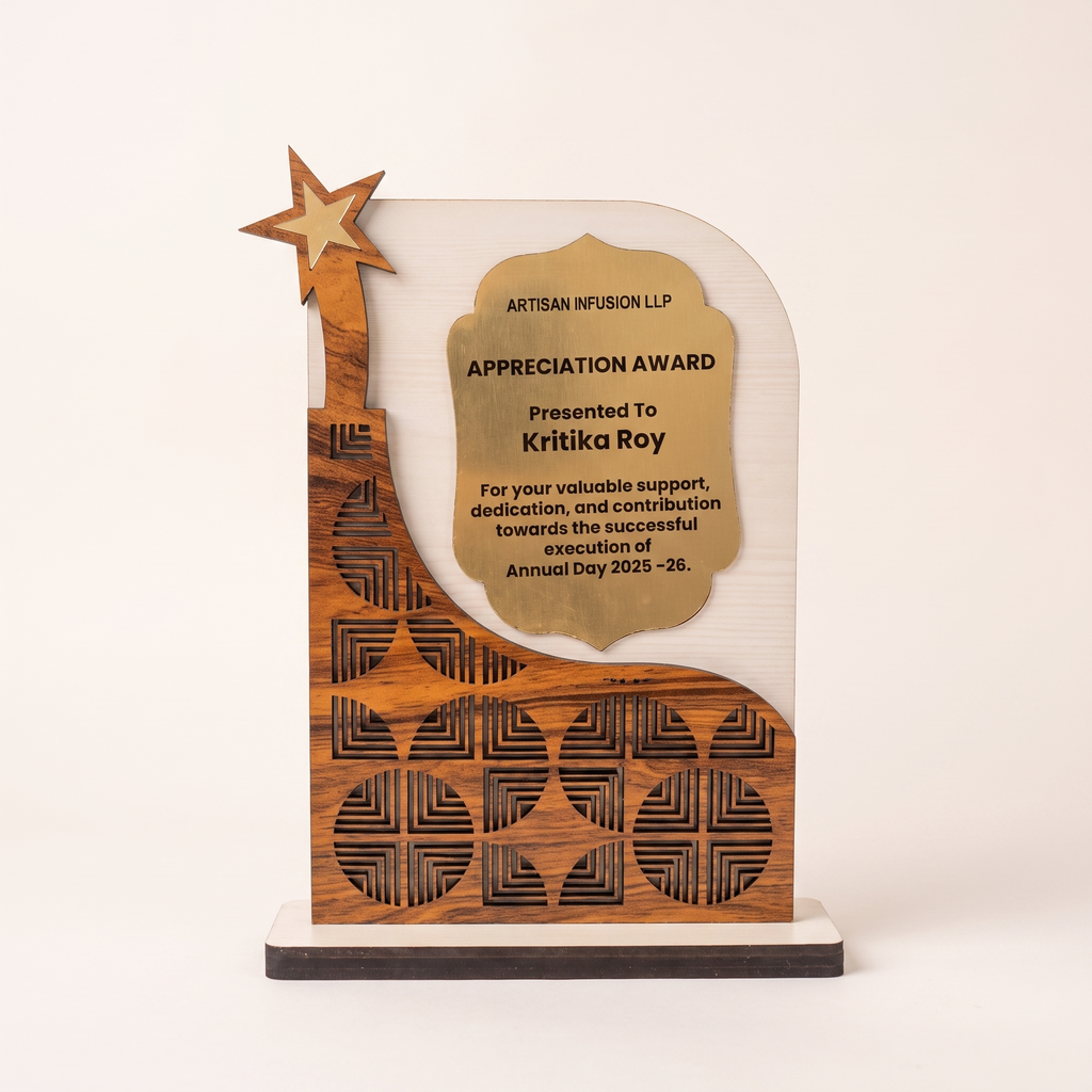 Personalized Eco-Friendly Wooden Appreciation Award