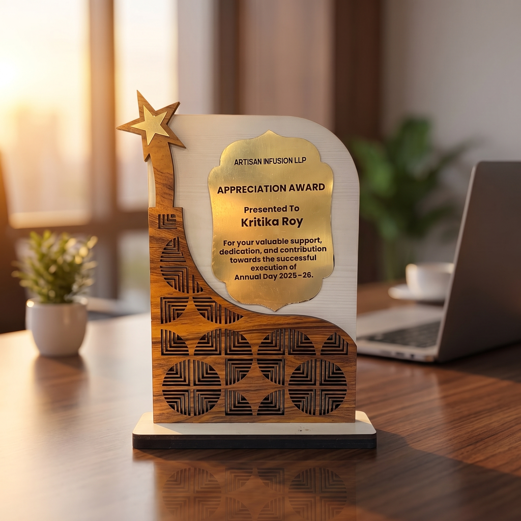 Personalized Eco-Friendly Wooden Appreciation Award