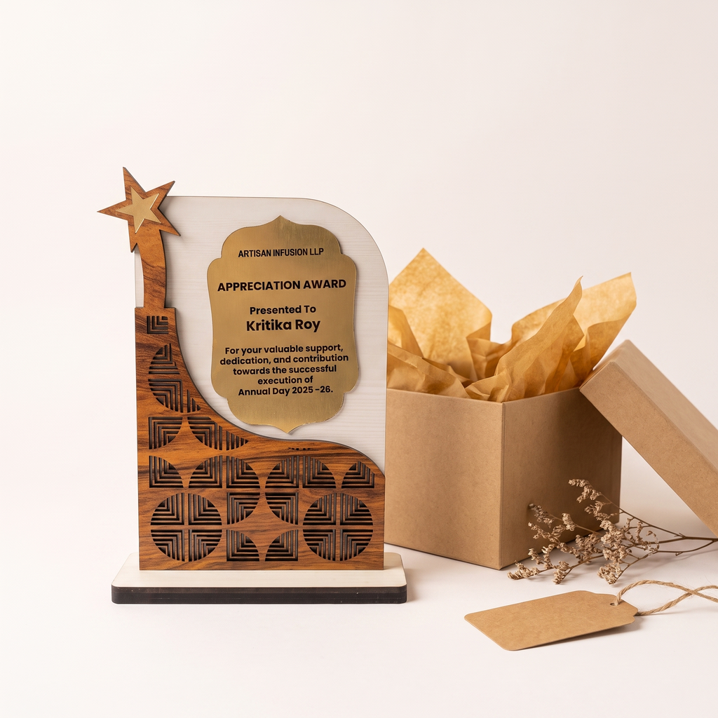 Personalized Eco-Friendly Wooden Appreciation Award