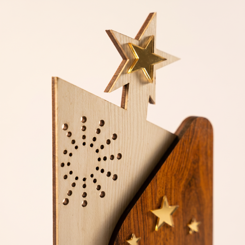 Personalized Wooden Academic Excellence Award – Gold Shield