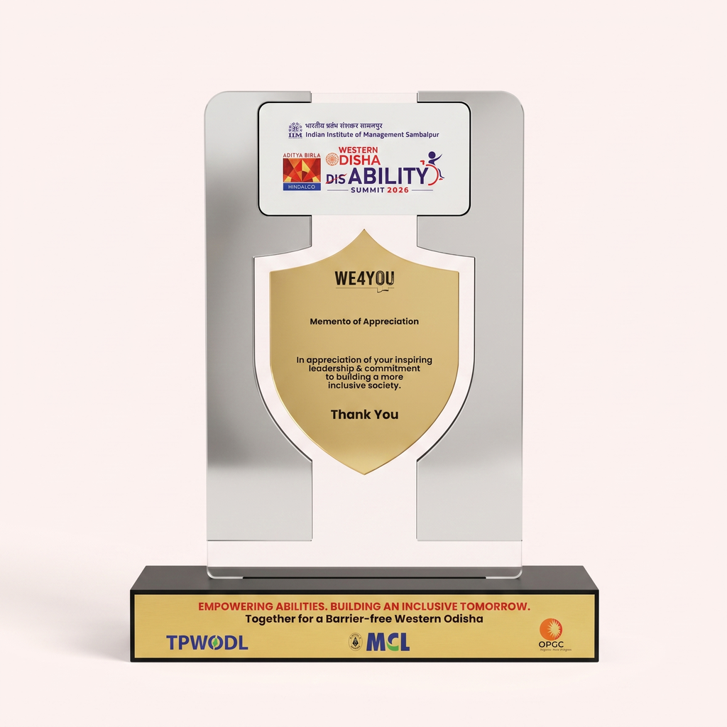 Custom Branded Acrylic Event Memento – Silver & Gold Shield