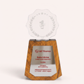 Custom Etched Acrylic & Wood Sales Recognition Trophy