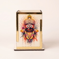 Jagannath Wooden Pen Stand – Watercolor Art with Gold Trim